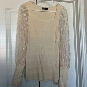 On the dot organza blouse - Ivory - Never Worn - Ruthie Grace - Large